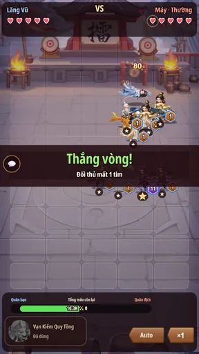 Kết quả vòng: đối thủ mất 1 tim