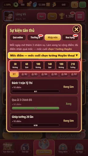 Bảy ngày nhập môn: mốc 210 chọn tướng Huyền thoại